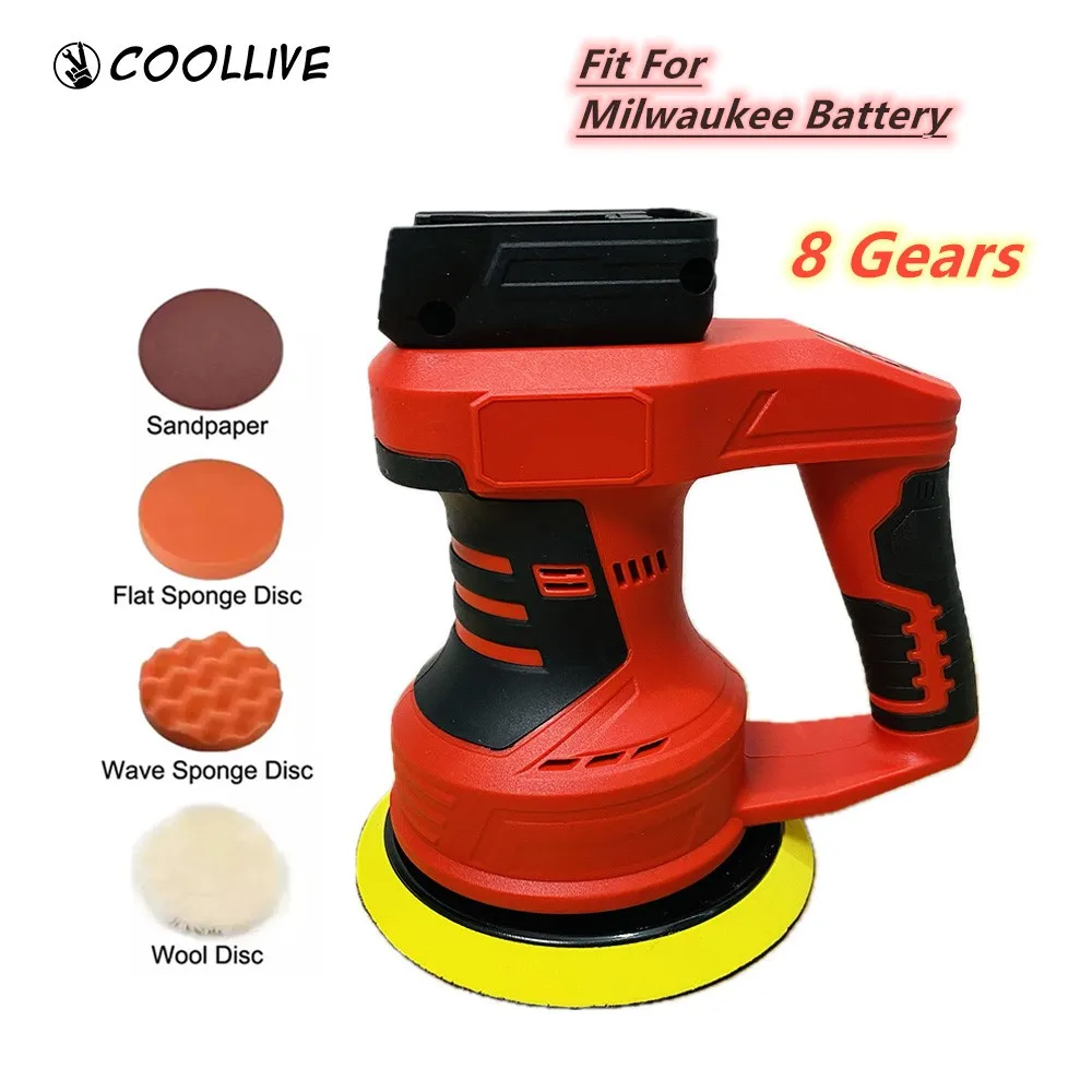 

8 Gear Digital Display Car Polisher Waxing Machine Cordless Auto Car Waxing Polishing Sanding Machine For Milwaukee18V Battery