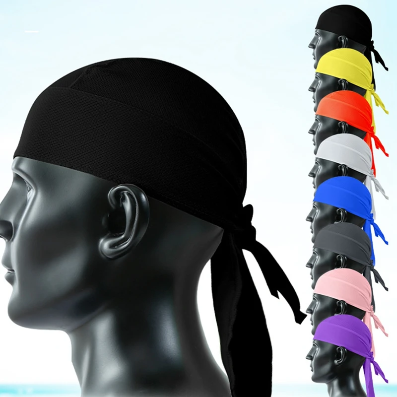 Men Summer Quick Dry Cycling Cap Running Riding Hood Headband Head Scarf Breathable Bandana Man Pirate Hat Beach Small Caps