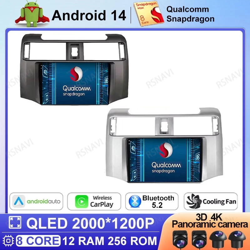 Android 14 Car Radio For Toyota 4Runner 2009-2019 4 Runne 2 DIN 5G WIFI Head Unit Viedo Player DVD 4G LTE GPS 2DIN Navigation BT