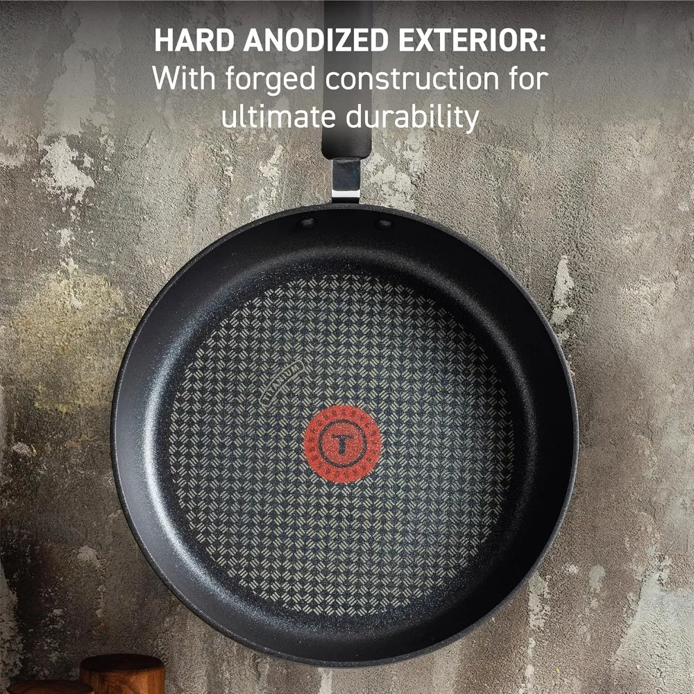 

10.25 Inch Nonstick Fry Pan Oven Safe 400F Dishwasher Safe Hard Anodized Cookware for Home Chefs