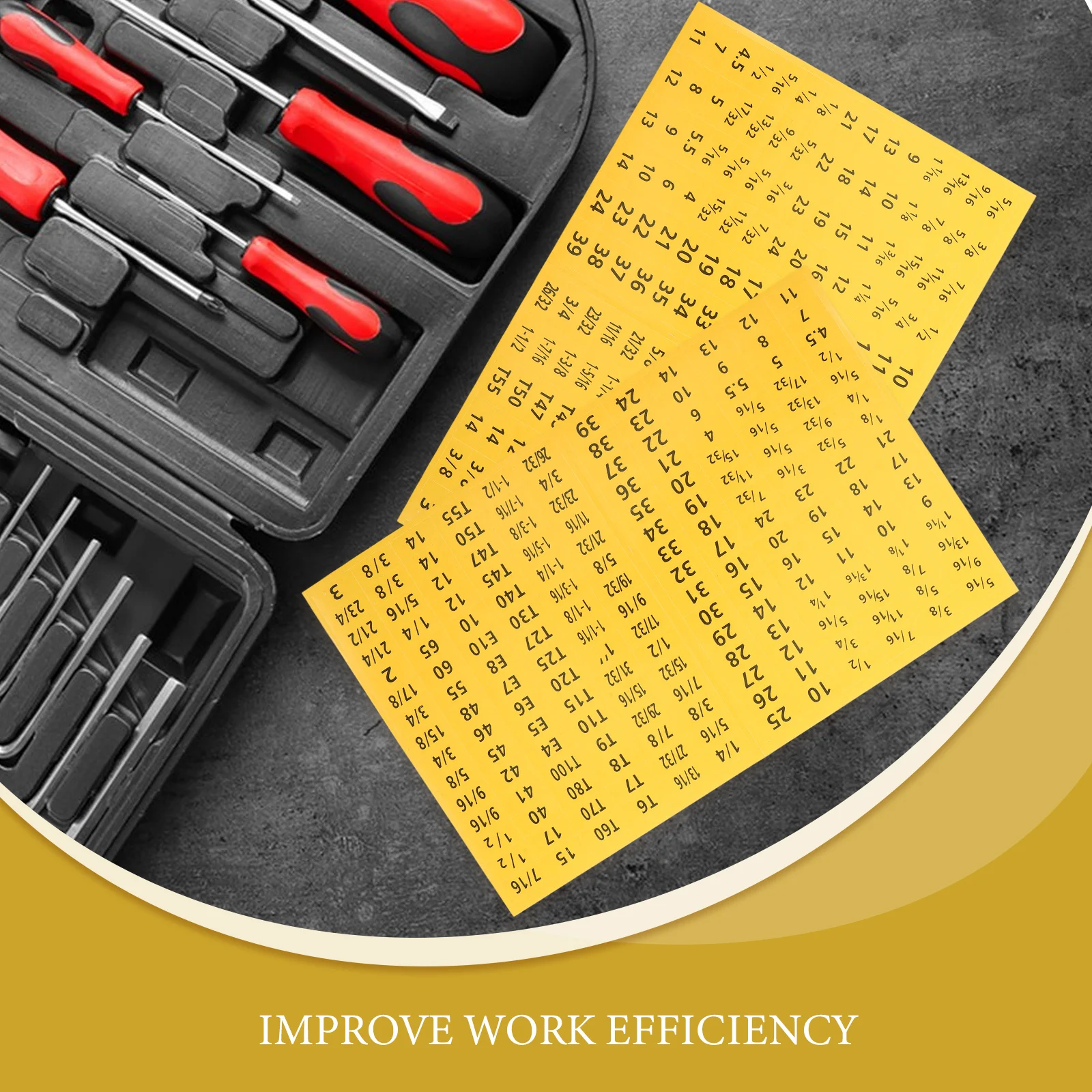 

20 листов, торцевые ключи, бирки, ящик для инструментов, клейкие наклейки для кодирования цвета, классификация размера, круг, точечный органайзер, этикетки, стойка