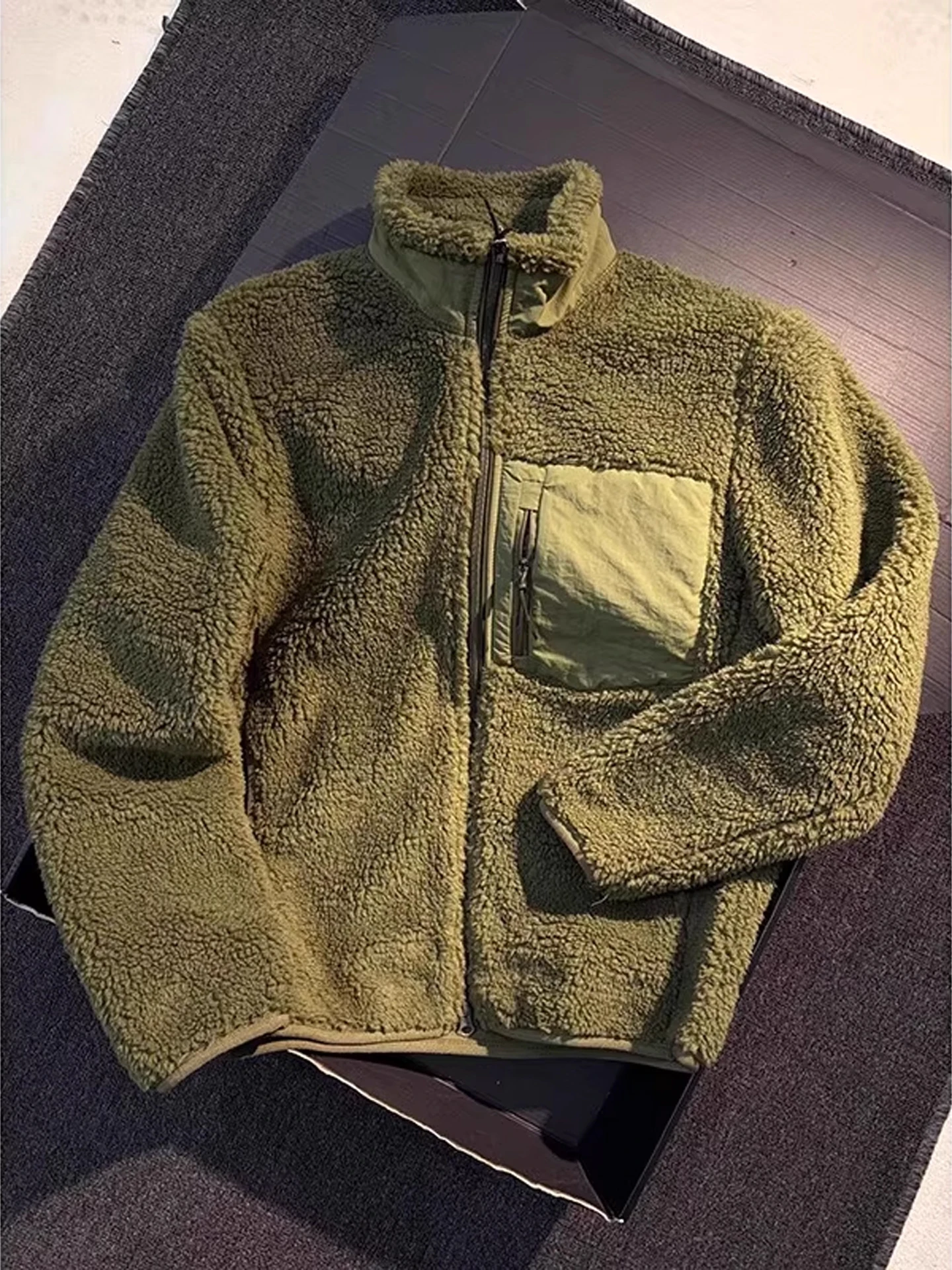 

Olive een двустороннее бархатное ветрозащитное хлопковое джето с воротником-стойкой, мужское крутое элитное пальто в стиле ретро в стиле ретро