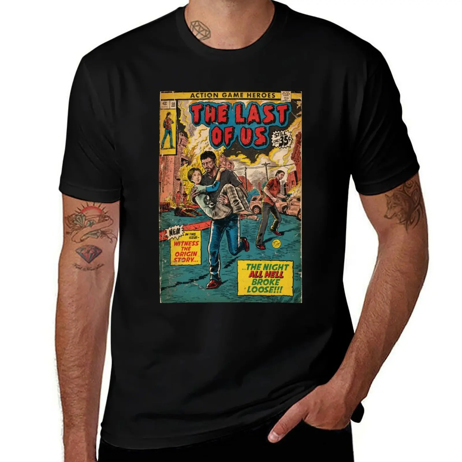 

The Last of Us - Intro comic cover fan art T-Shirt funny meme t-shirts valentines boutique clothes t shirt men