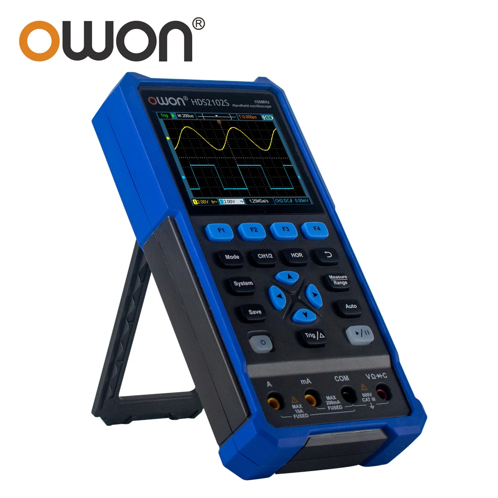 OWON HDS 2102S Digital Oscilloscope 2Channels 200Mhz 1GSa/s Portable 3in1 USB Osiclloscopes + Multimeter+Waveform Generator