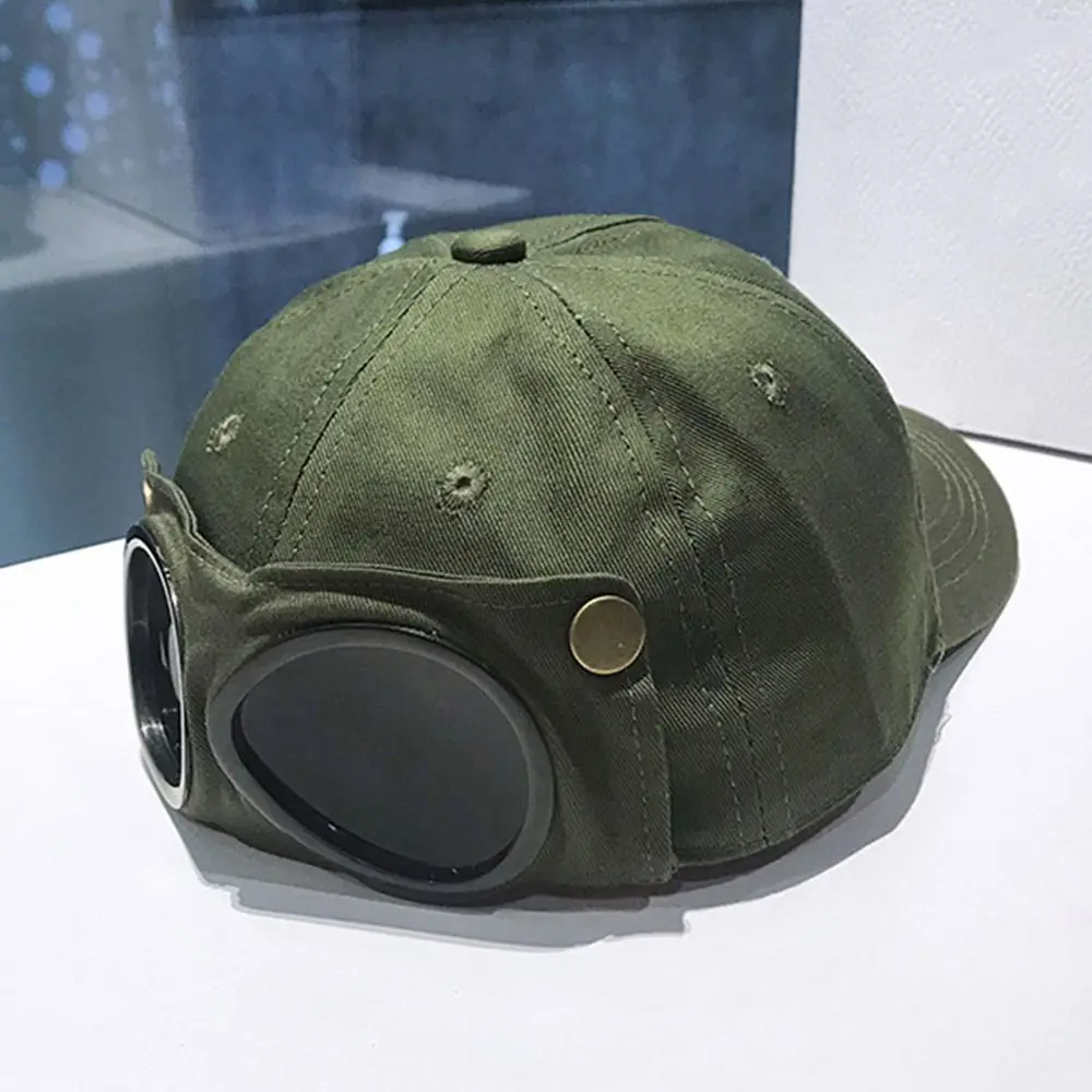 Summer UV Protection Breathable Peaked Cap Pilot Hat Sun Hat Glasses Baseball Cap