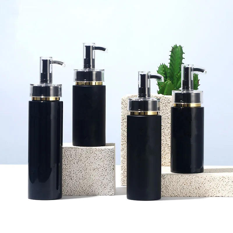 10pcs 100-500ml Empty Brown/Black PET Lotion Pump Bottle Body Wash /Shampoo Washing Bottle Container For Toiletries