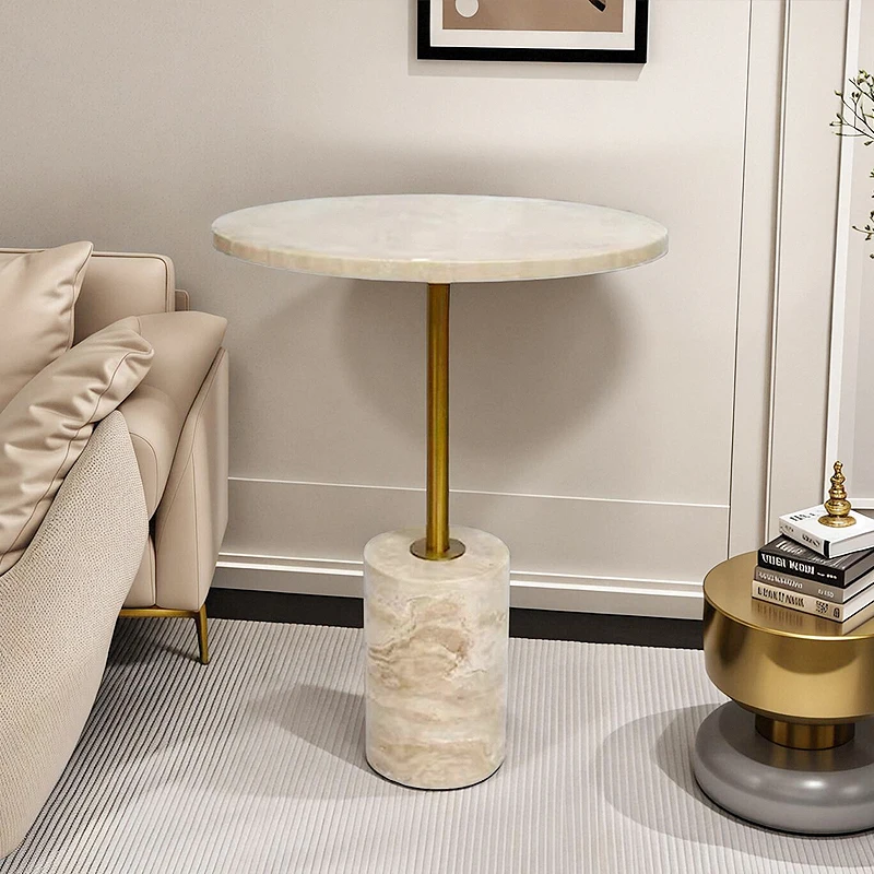 북유럽 동굴 돌 가장자리 조명 럭셔리 현대 대리석 코너 테이블 인터넷 연예인