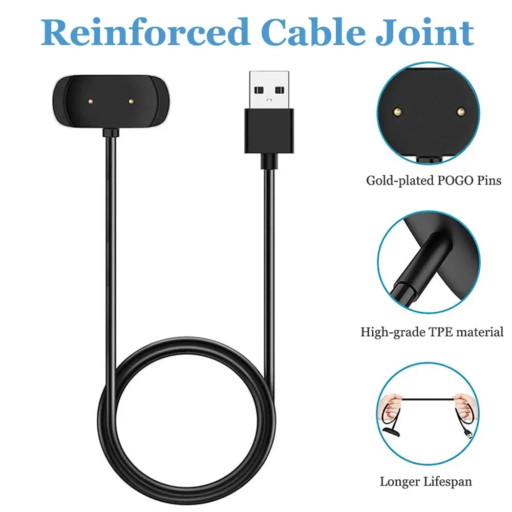 2-Pack Charger for Amazfit T-Rex 2 GTR 4 GTR 3 GTR 3 Pro GTS 4 GTS 3 Replacement Charging Cable Cord for Amazfit Smart Watch