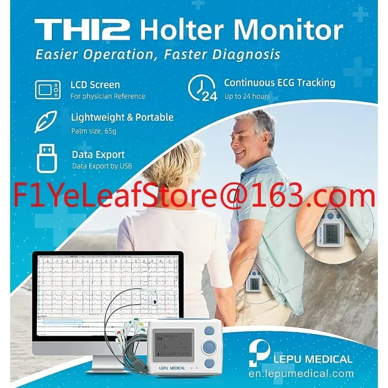 Hot sales12 Channel 24 hours ECG / EKG Holter Recorder Systems Monitor with Professional Software Analyzer Medical Dynamic