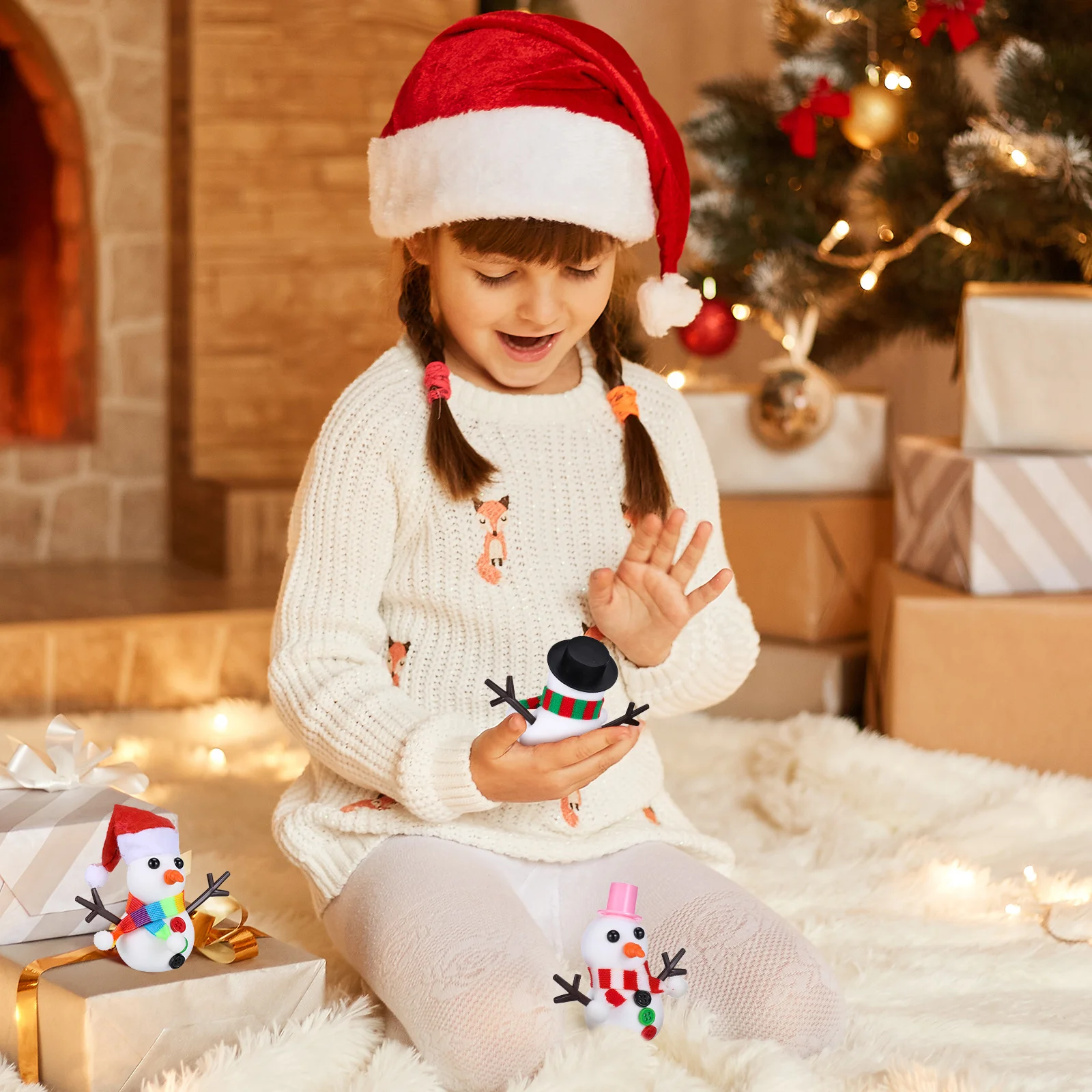 

96Pcs Snowman Making Kit Christmas Polymer Clay Craft Supplies Kids Build Snowman Holiday Stocking Stuffers Winter Party Favors