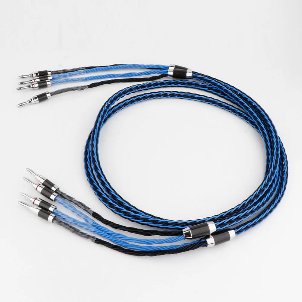 Paar 16-adriges Lautsprecherkabel Audio-Lautsprecherkabel HiFi-Verstärker-Lautsprecherkabel mit Bananenstecker und Y-Spade-Verbindung – Detail 2