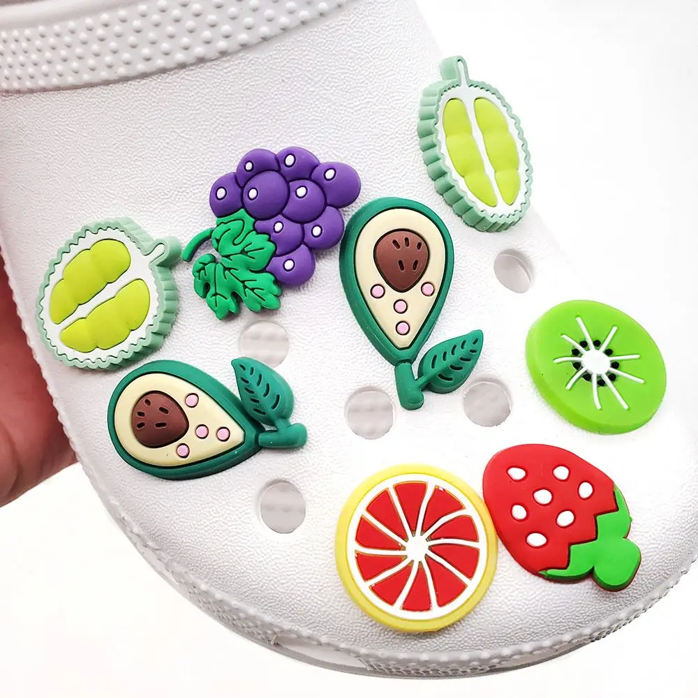 

【10/16pcs】Cartoon Fruit Series Set Fun cute Shoe Buckles DIY Clogs PVC Shoe Charms 3D Detachable Clogs Accessories Girls Gifts