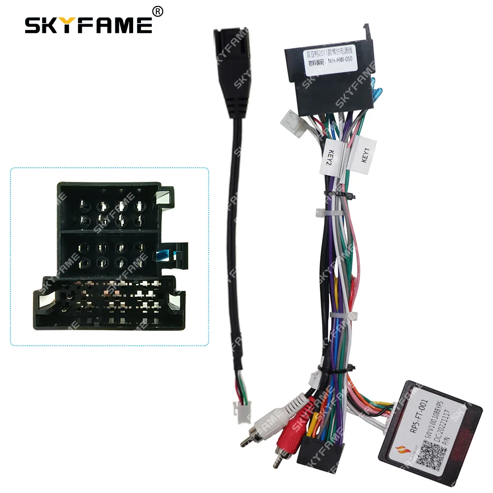 

SKYFAME автомобильный 16-контактный адаптер жгута проводов Canbus Box декодер Android радио кабель питания для Fiat Bravo RP5-FT-001