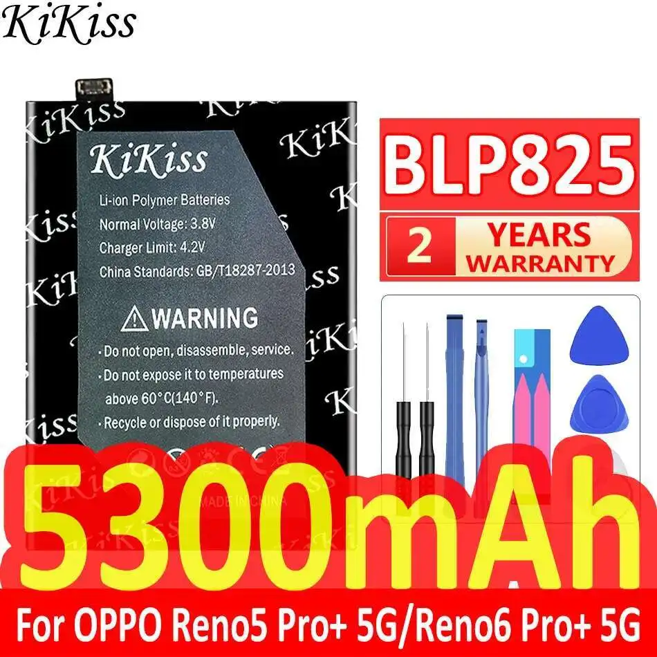 

Mobile Phone Battery BLP825 5300Mah Long Lasting For Oppo Reno5 Pro+ 5G Reno6 Premium Replacement