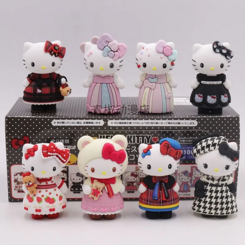 

Anime Sanrio Hello Kitty Action Figures Blind Box Toys Cute Kt Cat Socialite Style Model Collection Ornaments Girls Boys Gifts