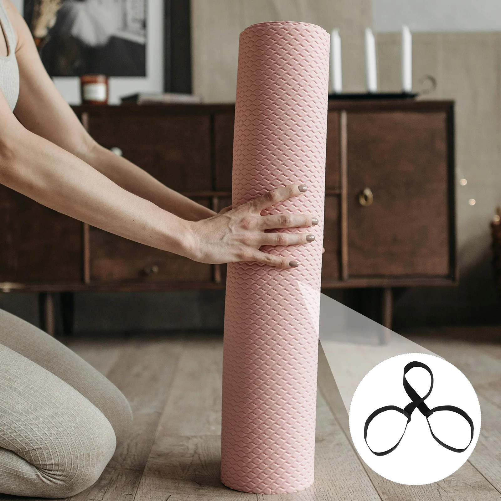 

4pcs Yoga Mat Strap Small Size Durable Lightweight Easy Carry Storage Reusable Non-Slip Roll Holder For Yoga Exercise Fitness