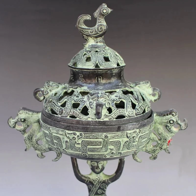 Very beautiful Chinese bronze hand carved incense burner