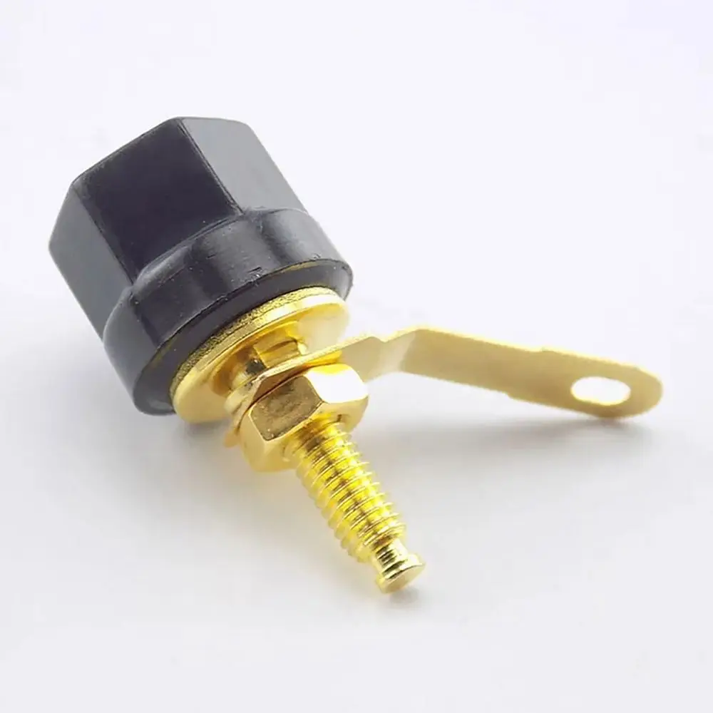 1Set Durable Gold Plated Speaker Binding Post 4mm Hex Head Banana Plug Socket Speaker Adapter Terminal Amplifier Video