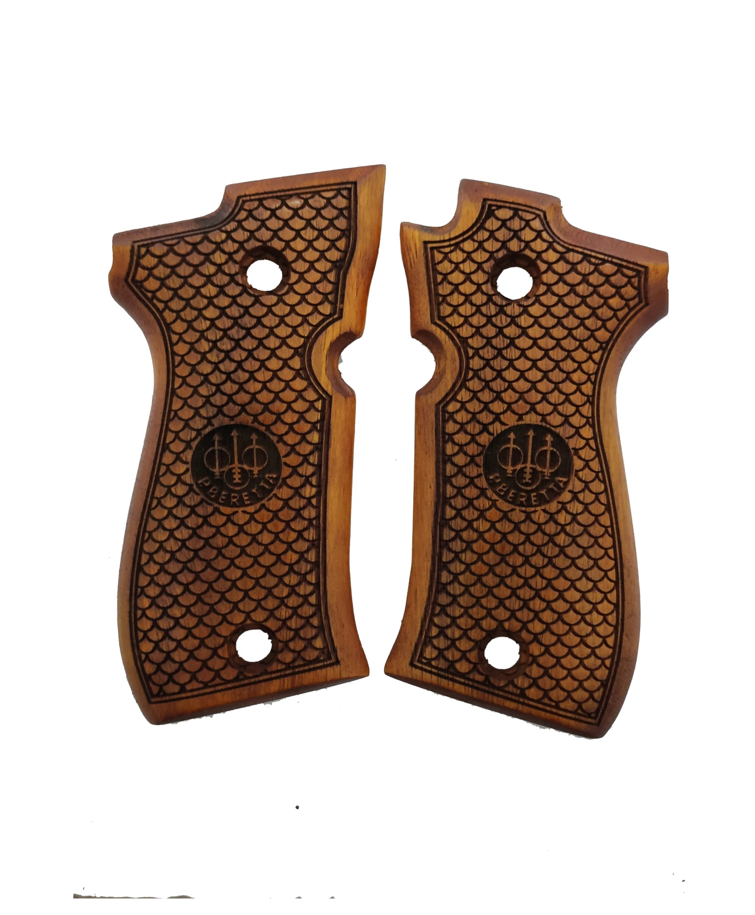 Beretta 81FS, 84FS, 85FS Compatible Custom Production Laser Cut Wooden Grip Mod5