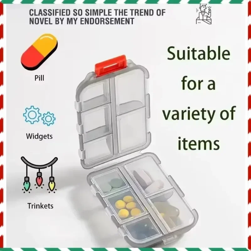 Hot Sell Convenient Travel Pill Organizer Dispenser Portable Pocket Pharmacy Medicine Box Small Case 10 Grids Storage Vitamin Fi