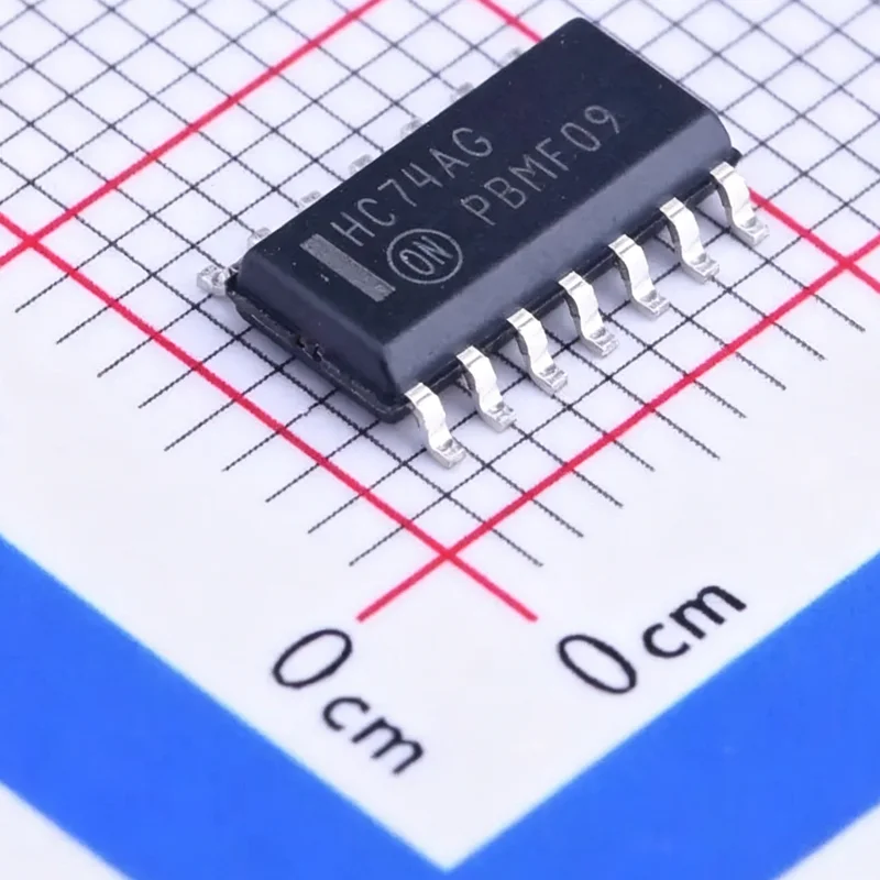 50PCS/LOT MC74HC74ADR2G marking HC74AG Flip Flop 2 Element D-Type 1 Bit Positive Edge 14-SOIC (0.154