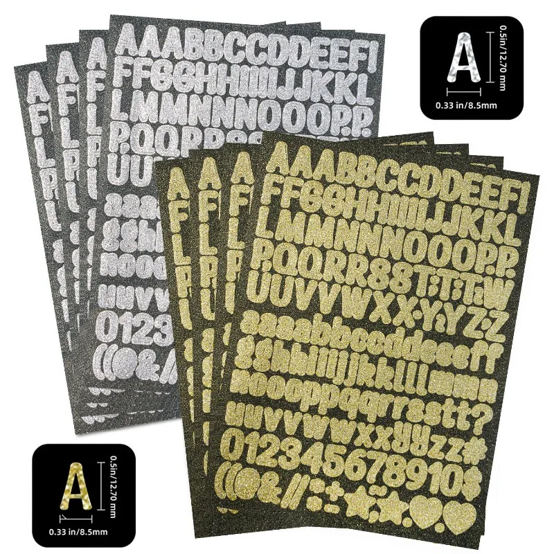 Multicolor Alphabet Letter Stickers Self-adhesive A-Z 0-9 Numbers Symbols DIY Scrapbooking Journaling Decoration Sticker Sheet