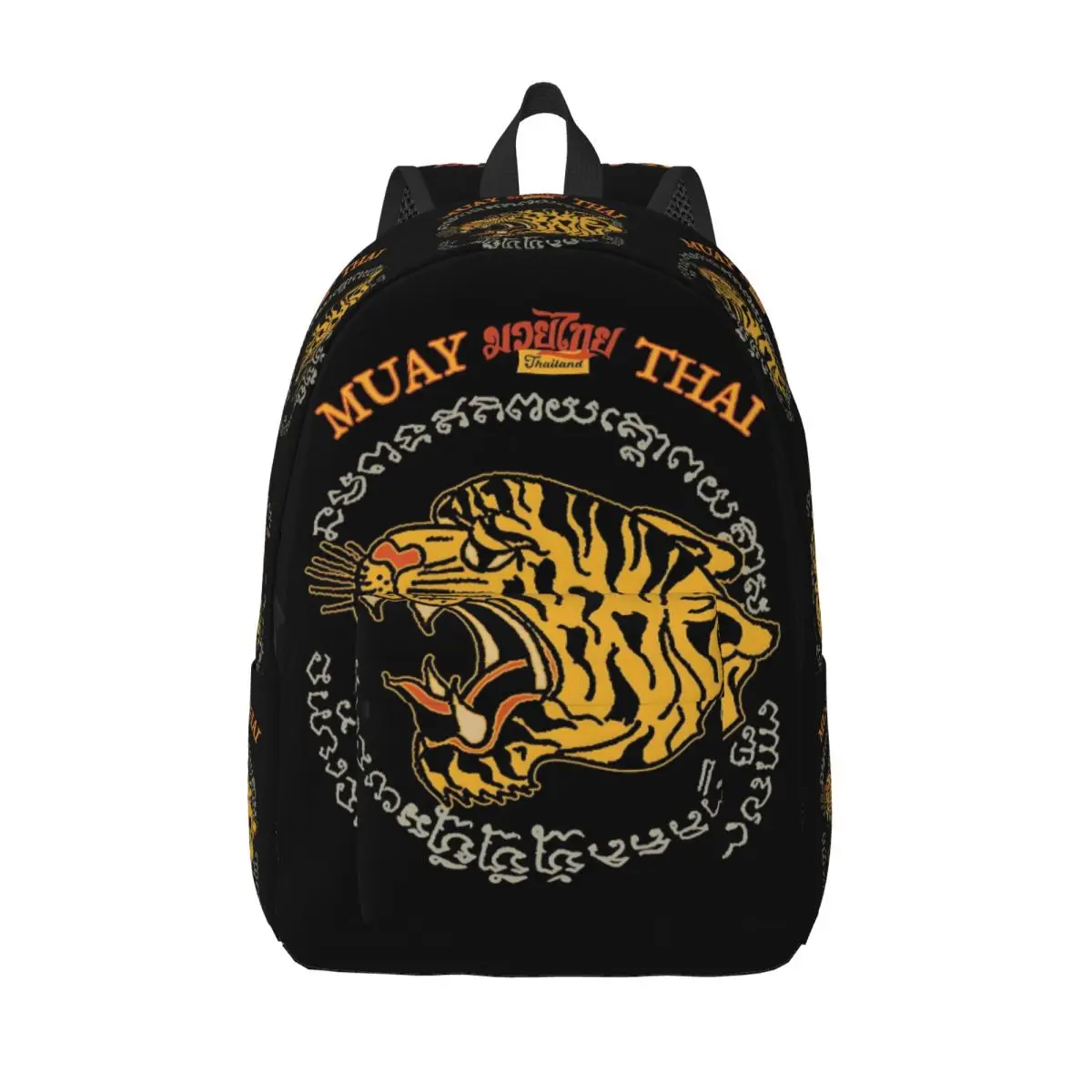 

Винтажный рюкзак с головой тигра Муай Тай на заказ, дорожный холст, школьный рюкзак для компьютера, сумка для книг Sak Yant, татуировка, студенческий рюкзак, сумки
