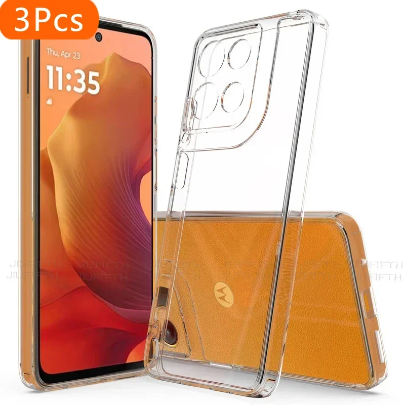 

3 шт. G 15 чехол для Motorola Moto G15 G 05 G05 E15 E акриловые прозрачные жесткие чехлы тонкий нежелющий чехол для телефона Funda Co