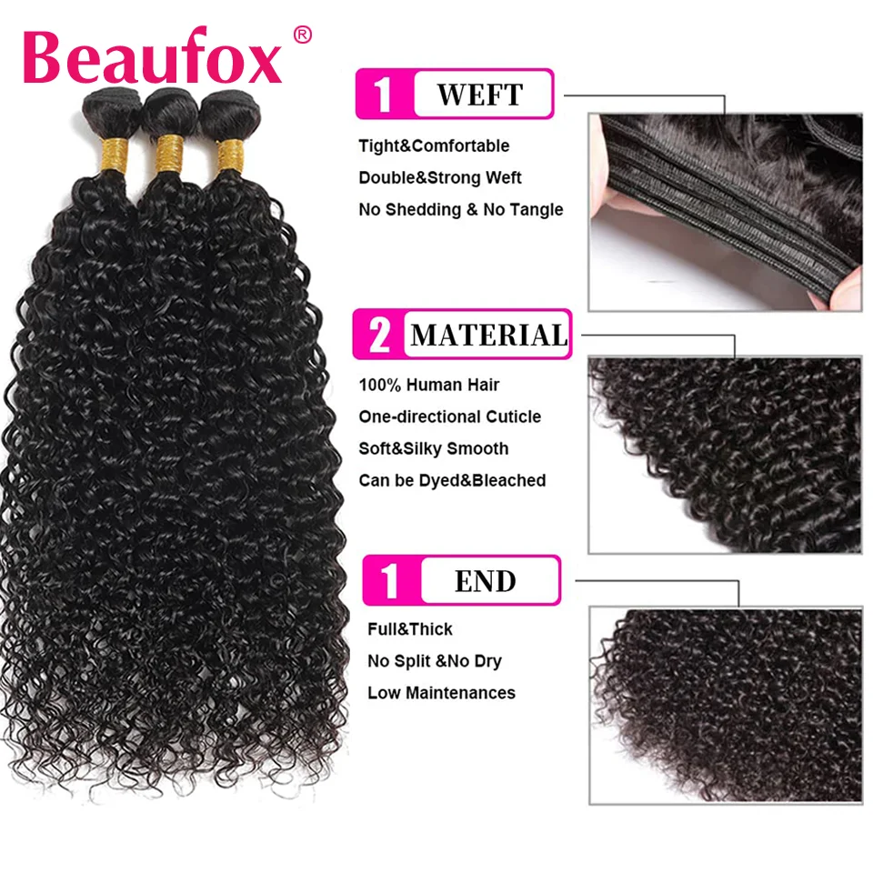 Beaufox 12A Water Wave Human Hair Bundles Malaysian Hair Weave Bundles Deal Human Hair Unprocessed Curly Human Hair Bundles 30”