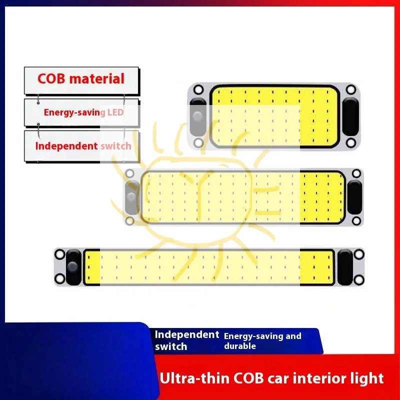 

1 Piece Car Interior Reading Plate Light White Cob 54/108 SMD Led 12v Panel Dome Lamp Roof Ceiling Interior Wired Lamp