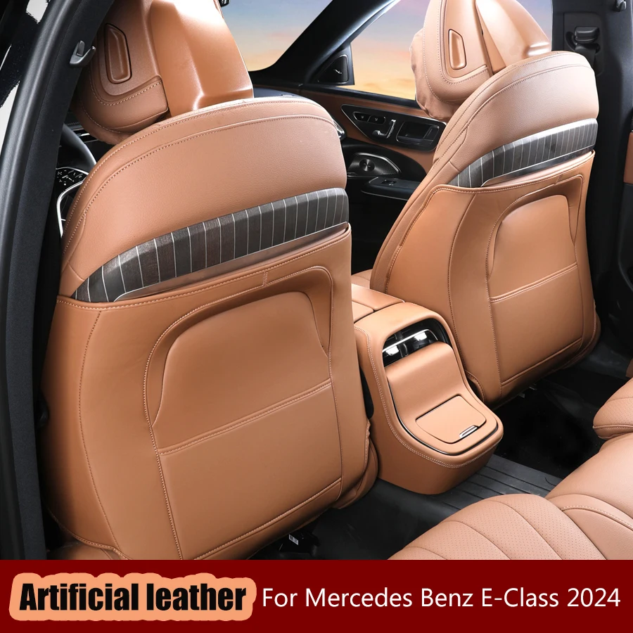 

Car Seat Back Protective Mat For Mercedes Benz E-Class E260 E300 2024 Anti Kick Pad Leather Anti Scratch Protector Auto Parts