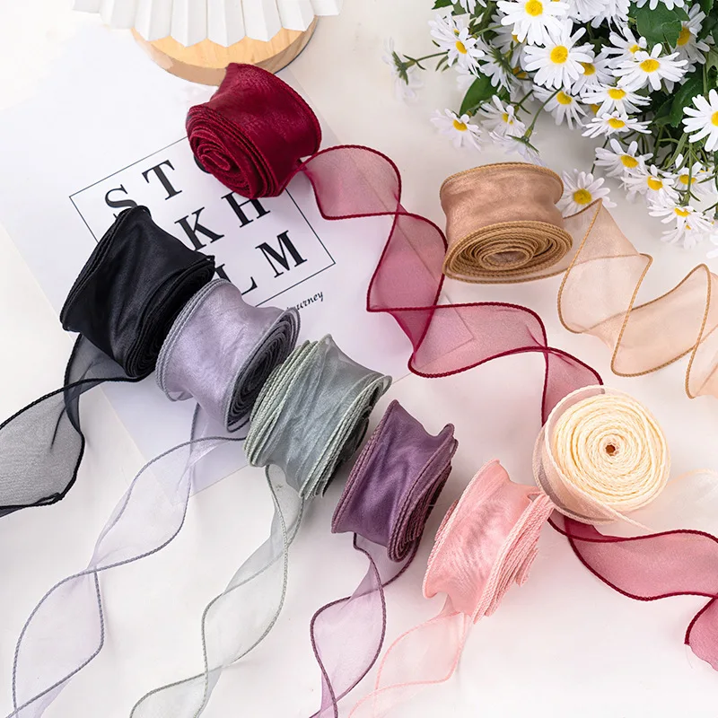 10 Yards/Rolle Fischschwanzgarn Plissiertes Chiffonband Wellenkantenband für DIY-Bastelarbeiten, Blumensträuße, Geschenkverpackungen, Hochzeits- und Partydekoration – Detail 8