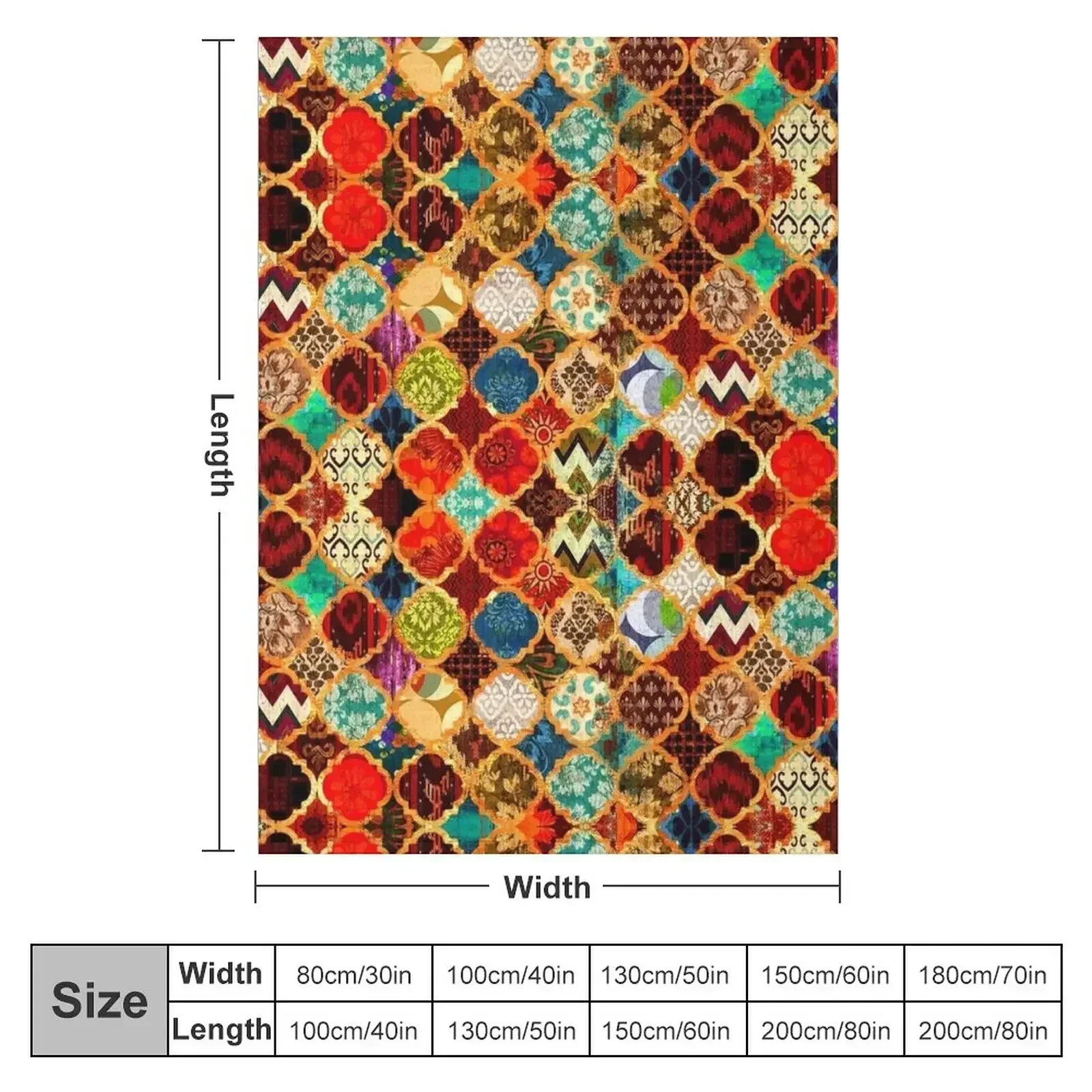 Epic Colored Traditional Moroccan Artwork. Throw Blanket valentine gift ideas Bed Blankets