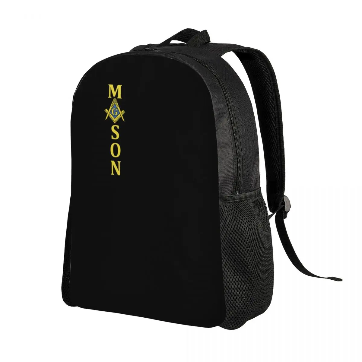 Custom Freemason Mason Travel Backpack Women Men School Laptop Bookbag Masonic Freemasonry College Student Daypack Bags