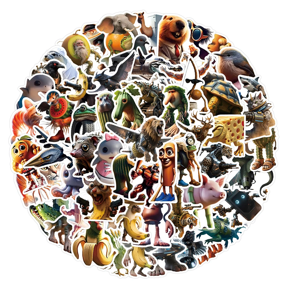 10/30/50/100PCS Tung Tung Sahur Italienische Brainrot Tiere Aufkleber Abstrakte Tier Cartoon Aufkleber Auto coole Dekoration Aufkleber