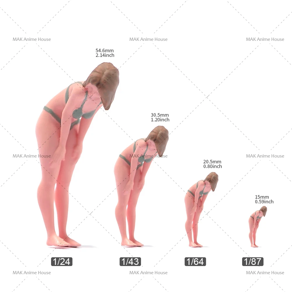 Maillot de bain sexy de plage de bord de mer, modèle non peint, scène de maison, jouet de voiture, figurine MiniIndic 1/64, 1/43, 1/87, 1/24