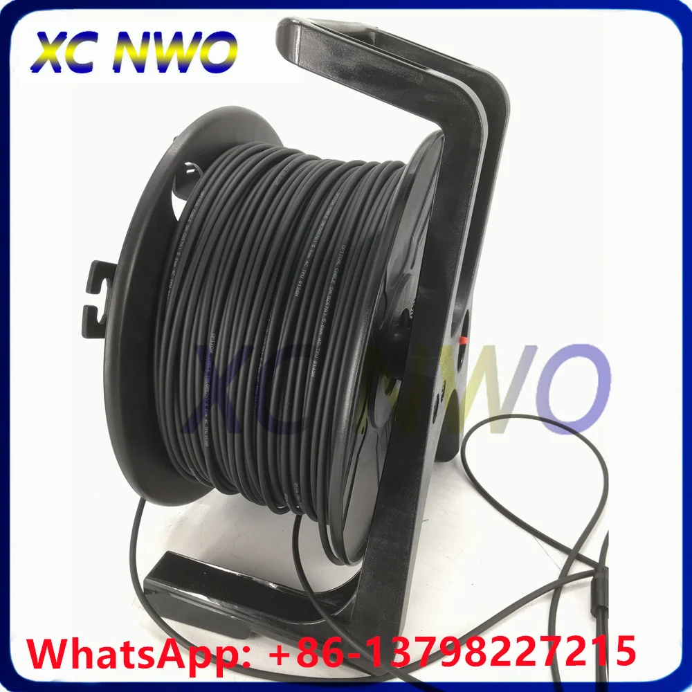 SM,4C,G657A1,TPU Jacket, Armored Black Cable,Dia:5.0mm,PDLC/UPC-PDLC/UPC Fiber Optic Patch cord,120M 160M 200M  With PCD310 REEL