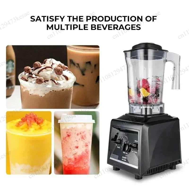 1800W Commercial Ice Crusher Blender 2 in 1 Heavy Duty Smoothie Maker Professional Countertop Mixer for Restaurant Bar