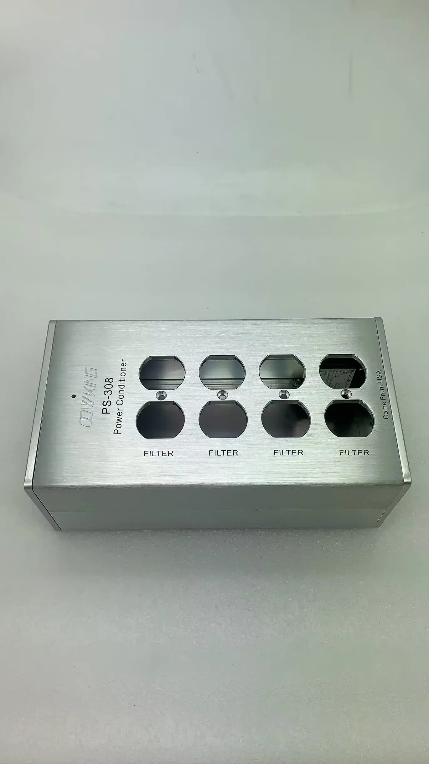 8 furos de alumínio padrão americano fonte de alimentação filtro soquete chassi caixa escudo diy