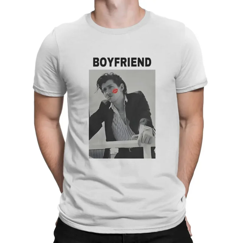 Boyfriend T-shirts for men Alex Turner vintage cotton tees round neck short sleeve t shirts printed clothing