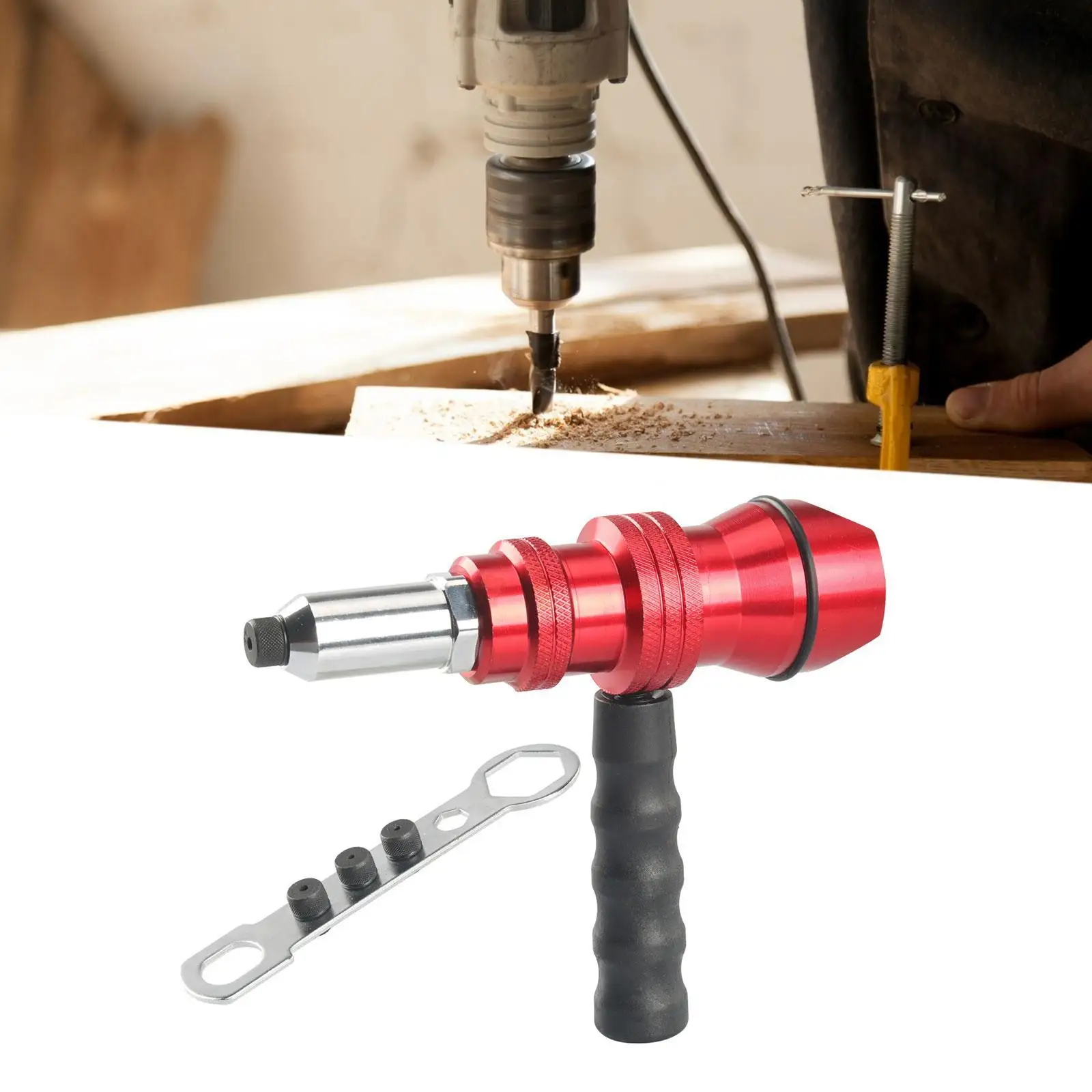 

Электрическая дрель для заклепок, беспроводной инструмент со съемной ручкой, универсальная домашняя насадка для клепания, механический адаптер для заклепок и гаек «сделай сам»