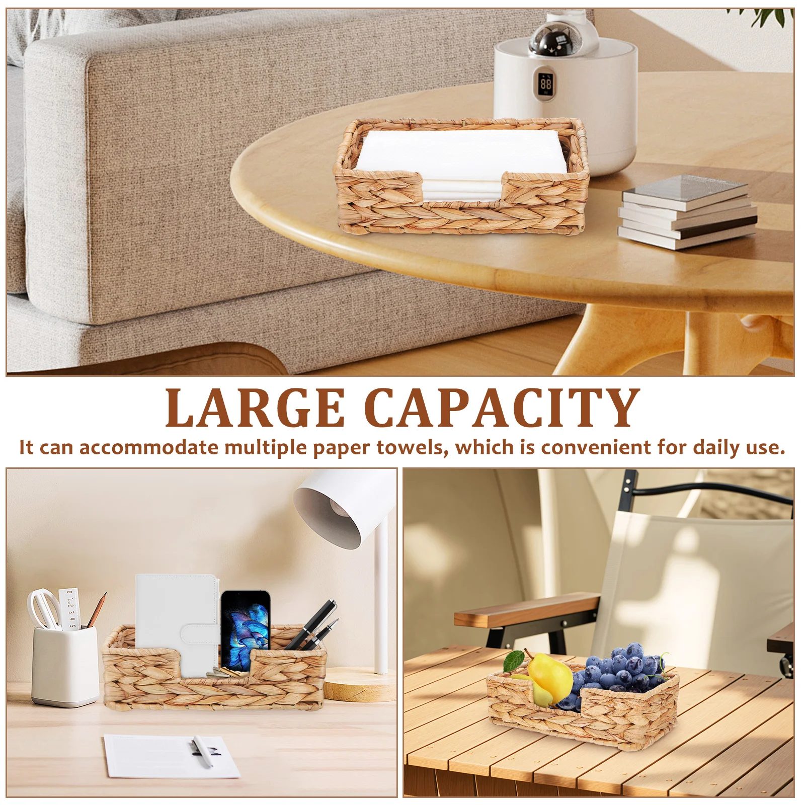 Straw Tissue Box Office Accessories Creative Dispenser Holder Kitchen Home Decorative Tray Empty Boxes Car Gourd Grass