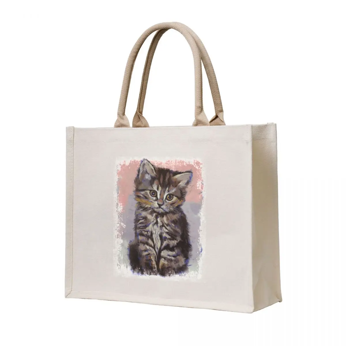 

Kitten Tote Bag large size bags Reusable bags Canvas shoulder bag shopping bag logo