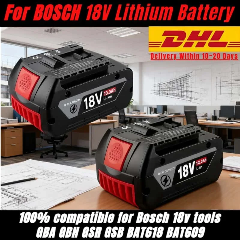 Vervangende batterij 18V 8000mAh 🔋 for Bosch 18V Professional System Tools 🔥 18650Li Bat618 Gba18v80 18650 Mobiele hoge capaciteit ✅