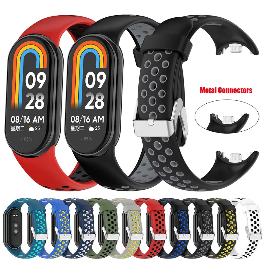 Silicone Strap For Xiaomi Mi Band 9 Smart Watch Band Breathable Replaced Correa Wristband For Mi Band 9 8 NFC Bracelet Accessory