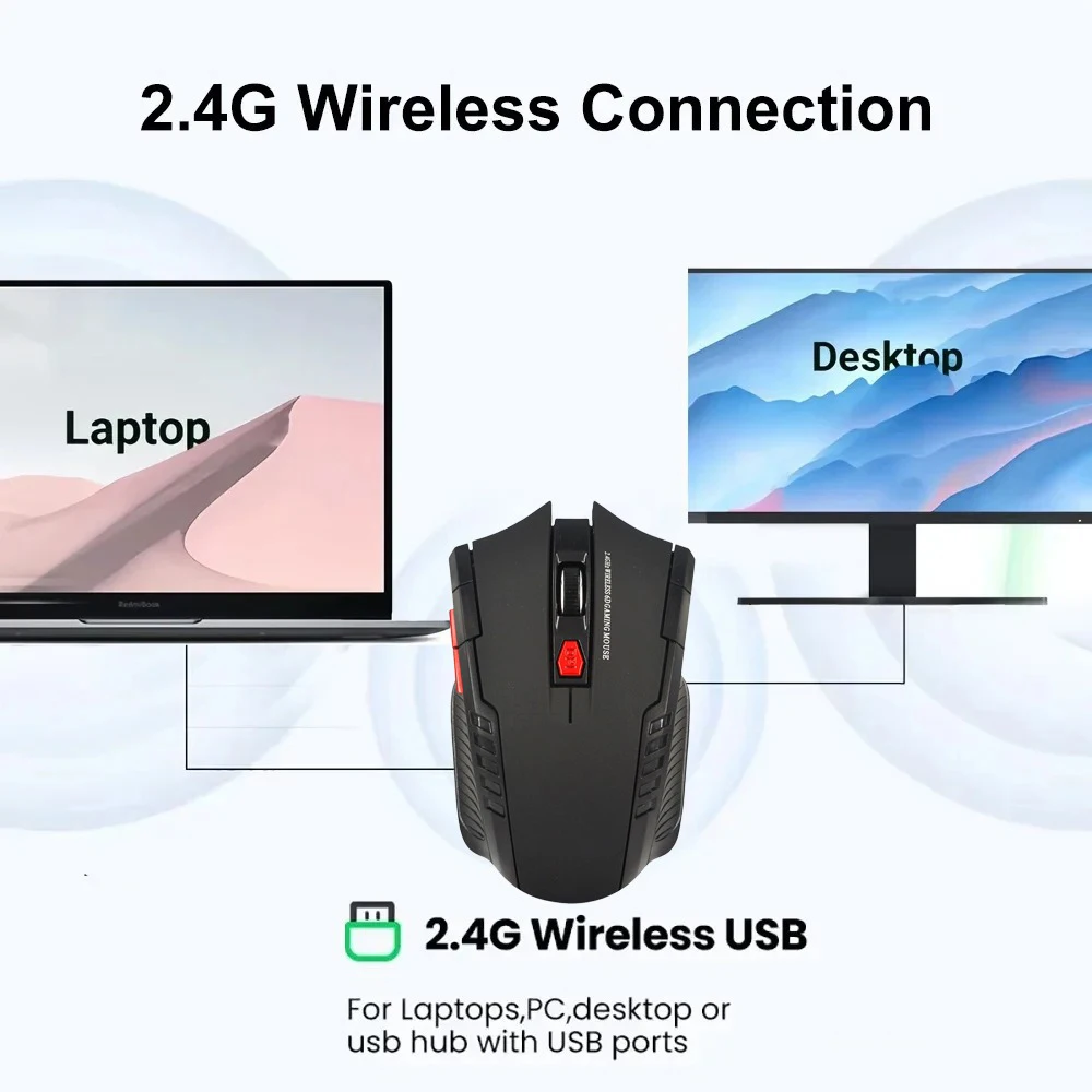 2.4G ماوس لاسلكي صغير USB استقبال 1600 ديسيبل متوحد الخواص المهنية ماوس لاسلكي بصري USB التمرير الأيمن الفئران لألعاب الكمبيوتر المحمول #5