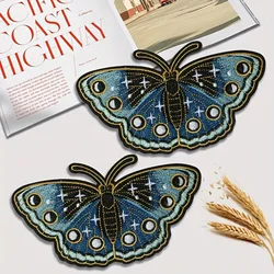 1PC Midnight Blue Butterfly Embroidered Patch Nature Insect Badge DIY Gift Iron On Patches For Clothes Cap Jacket Trucker Hat