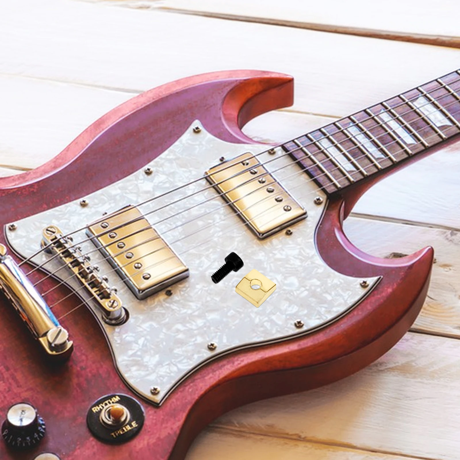 1 مجموعة سبائك الزنك سلسلة التجنيب قفل الجوز للجيتار الكهربائي دائم الصحافة سلسلة مشبك أجزاء الغيتار آلة موسيقية