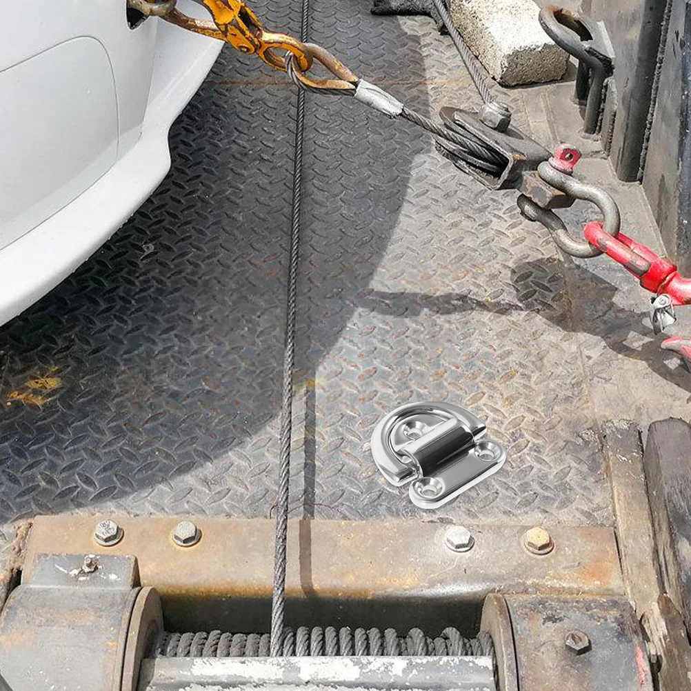 

2Pcs Stainless Steel Tow Hook Heavy Duty Racing Towing Ring for Automotive Front Rear Bumper D Ring Trailer Tie Down Anchor