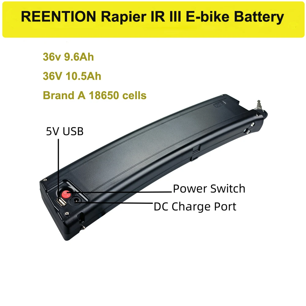 

Изогнутая батарея для электровелосипеда Reention Rapier IR-III, 36 В, 8,7 Ач, 10 Ач, 10,2 Ач, 10,5 Ач